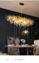 GobekUsa Elegant Chrome Crystal Chandelier for Living Room