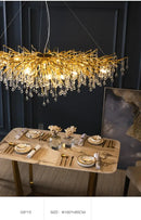 GobekUsa Elegant Chrome Crystal Chandelier for Living Room