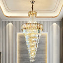 GobekUsa Elegant Crystal Chandelier for Duplex Spiral Staircase and Living Room