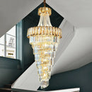 GobekUsa Elegant Crystal Chandelier for Duplex Spiral Staircase and Living Room