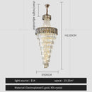 GobekUsa Elegant Crystal Chandelier for Duplex Spiral Staircase and Living Room