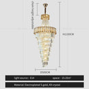 GobekUsa Elegant Crystal Chandelier for Duplex Spiral Staircase and Living Room