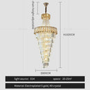 GobekUsa Elegant Crystal Chandelier for Duplex Spiral Staircase and Living Room