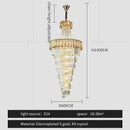 GobekUsa Elegant Crystal Chandelier for Duplex Spiral Staircase and Living Room