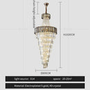 GobekUsa Elegant Crystal Chandelier for Duplex Spiral Staircase and Living Room