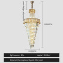 GobekUsa Elegant Crystal Chandelier for Duplex Spiral Staircase and Living Room
