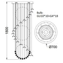 GobekUsa Elegant Crystal Chandeliers for High Ceiling Living Room Foyer Staircase Lighting