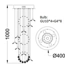 GobekUsa Elegant Crystal Chandeliers for High Ceiling Living Room Foyer Staircase Lighting