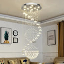 GobekUsa Elegant Crystal Chandeliers for High Ceiling Living Room Foyer Staircase Lighting