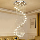 GobekUsa Elegant Crystal Chandeliers for High Ceiling Living Room Foyer Staircase Lighting