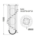 GobekUsa Elegant Crystal Chandeliers for High Ceiling Living Room Foyer Staircase Lighting