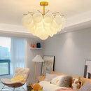 GobekUsa Elegant Glass Chandelier: French Light Luxury Crystal Lighting, Romantic Bedroom & Living Room Decor