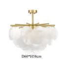 GobekUsa Elegant Glass Chandelier: French Light Luxury Crystal Lighting, Romantic Bedroom & Living Room Decor