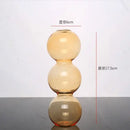 Modern colorful stacked glass vase set living room decor