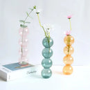 Modern colorful stacked glass vase set living room decor