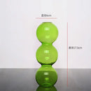 Modern colorful stacked glass vase set living room decor