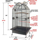 GobekUsa Elegant Large Wrought Iron Bird Cage (24" W)