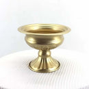 Ornate white & gold metal flower vase – dining room centerpiece by Decorbites