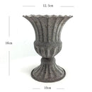 Ornate white & gold metal flower vase – dining room centerpiece by Decorbites