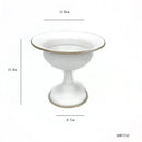 Ornate white & gold metal flower vase – dining room centerpiece by Decorbites
