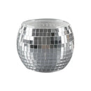 Silver disco ball round glass vase planter set living room decor by Decorbites
