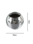 Silver disco ball round glass vase planter set living room decor by Decorbites