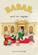 Elephant babar family yoga poster for kids room by Decorbites