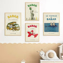 Green french elephant statue of liberty poster for kids room decor