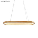 GobekUsa Ellipse Wood Pendant Lighting Fixture - LED Simplicity in Beige (27.5"/35.5" Long)