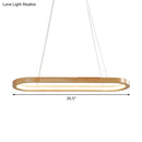 GobekUsa Ellipse Wood Pendant Lighting Fixture - LED Simplicity in Beige (27.5"/35.5" Long)