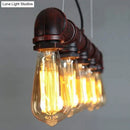 GobekUsa Elongated Pipe Island Pendant Light - Farmhouse Metallic Fixture with 5 Heads for Dining Room
