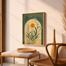 Emerald green lily botanical wall art – living room framed print by Decorbites