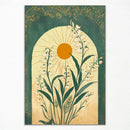 Emerald green lily botanical wall art – living room framed print by Decorbites
