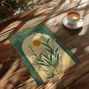 Emerald green lily botanical wall art – living room framed print by Decorbites