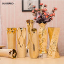 GobekUsa Europe Gold-Plated Ceramic Vase for Home Decor