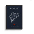 Minimalist black nürburgring circuit canvas wall art for living room by Decorbites