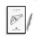 Minimalist black nürburgring circuit canvas wall art for living room by Decorbites