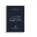 Minimalist black nürburgring circuit canvas wall art for living room by Decorbites
