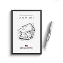 Minimalist black nürburgring circuit canvas wall art for living room by Decorbites