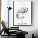 Minimalist black nürburgring circuit canvas wall art for living room by Decorbites