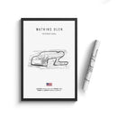 Minimalist black nürburgring circuit canvas wall art for living room by Decorbites