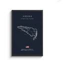 Minimalist black nürburgring circuit canvas wall art for living room by Decorbites
