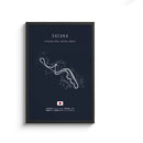 Minimalist black nürburgring circuit canvas wall art for living room by Decorbites