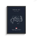 Minimalist black nürburgring circuit canvas wall art for living room by Decorbites