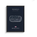 Minimalist black nürburgring circuit canvas wall art for living room by Decorbites