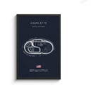Minimalist black nürburgring circuit canvas wall art for living room by Decorbites