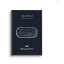 Minimalist black nürburgring circuit canvas wall art for living room by Decorbites
