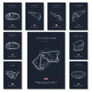 Minimalist black nürburgring circuit canvas wall art for living room by Decorbites