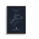 Minimalist black nürburgring circuit canvas wall art for living room by Decorbites