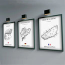 Minimalist black nürburgring circuit canvas wall art for living room by Decorbites